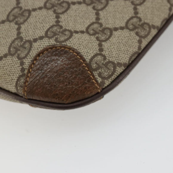 GUCCI GG Supreme Shoulder Bag PVC Beige Gold Auth 177800