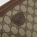 GUCCI GG Supreme Shoulder Bag PVC Beige Gold Auth 177800-14