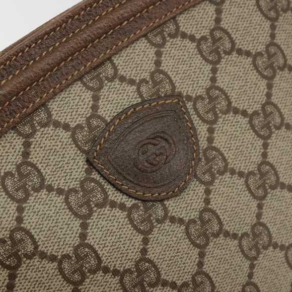 GUCCI GG Supreme Shoulder Bag PVC Beige Gold Auth 177800
