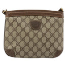 GUCCI GG Supreme Shoulder Bag PVC Beige Gold Auth 177800-2