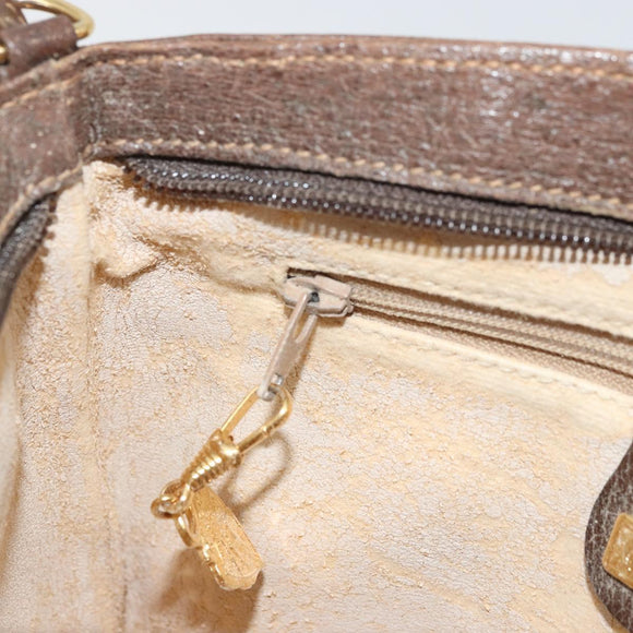 GUCCI GG Supreme Shoulder Bag PVC Beige Gold Auth 177800