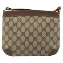 GUCCI GG Supreme Shoulder Bag PVC Beige Gold Auth 177800-3