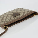 GUCCI GG Supreme Shoulder Bag PVC Beige Gold Auth 177800-6