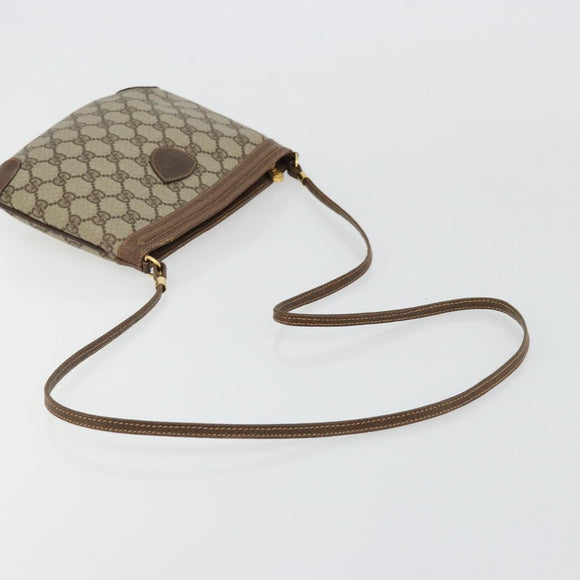 GUCCI GG Supreme Shoulder Bag PVC Beige Gold Auth 177800