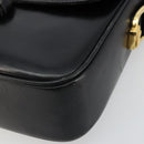 CELINE Shoulder Bag Leather Black Gold Auth 177801-9