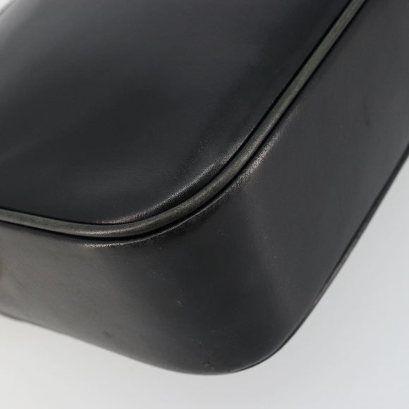 CELINE Shoulder Bag Leather Black Gold Auth 177801