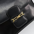 CELINE Shoulder Bag Leather Black Gold Auth 177801-17