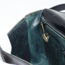 CELINE Shoulder Bag Leather Black Gold Auth 177801-20