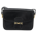 CELINE Shoulder Bag Leather Black Gold Auth 177801-13