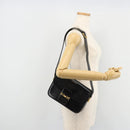 CELINE Shoulder Bag Leather Black Gold Auth 177801-23