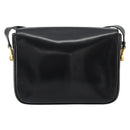CELINE Shoulder Bag Leather Black Gold Auth 177801-2