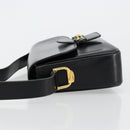 CELINE Shoulder Bag Leather Black Gold Auth 177801-4