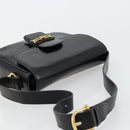 CELINE Shoulder Bag Leather Black Gold Auth 177801-6