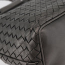 BOTTEGA VENETA INTRECCIATO Purse Hand Bag Leather Silver Gold Auth 177803-15