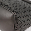 BOTTEGA VENETA INTRECCIATO Purse Hand Bag Leather Silver Gold Auth 177803-16