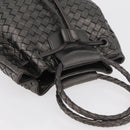 BOTTEGA VENETA INTRECCIATO Purse Hand Bag Leather Silver Gold Auth 177803-6