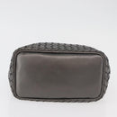 BOTTEGA VENETA INTRECCIATO Purse Hand Bag Leather Silver Gold Auth 177803-5