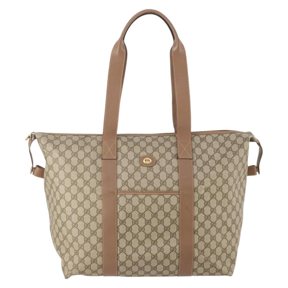 GUCCI GG Supreme Boston Bag Beige Gold 012 1095 6080 Auth 177807