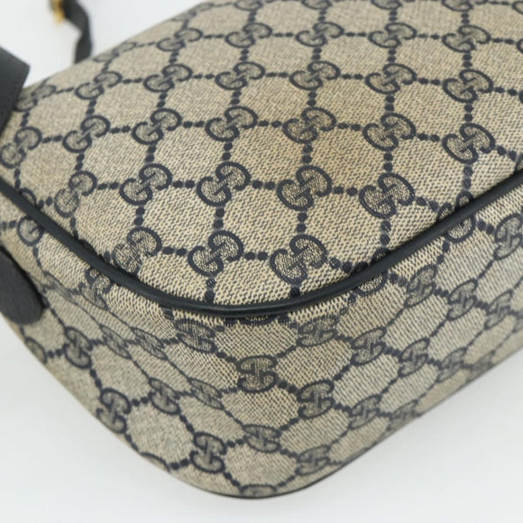GUCCI GG Supreme Sherry Line Shoulder Bag PVC Navy Gold 89 02 032 Auth 177813
