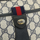 GUCCI GG Supreme Sherry Line Shoulder Bag PVC Navy Gold 89 02 032 Auth 177813-17