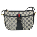 GUCCI GG Supreme Sherry Line Shoulder Bag PVC Navy Gold 89 02 032 Auth 177813-13