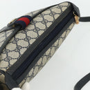 GUCCI GG Supreme Sherry Line Shoulder Bag PVC Navy Gold 89 02 032 Auth 177813-6