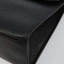 Christian Dior Hand Bag Leather Black Gold Auth 177815-10