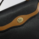 Christian Dior Hand Bag Leather Black Gold Auth 177815-15