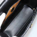 Christian Dior Hand Bag Leather Black Gold Auth 177815-18