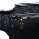Christian Dior Hand Bag Leather Black Gold Auth 177815-22