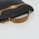 Christian Dior Hand Bag Leather Black Gold Auth 177815-7