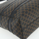 CELINE Macadam Canvas Tote Bag PVC Leather Black Gold Auth 177820-11