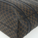 CELINE Macadam Canvas Tote Bag PVC Leather Black Gold Auth 177820-12