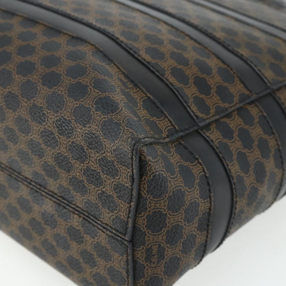 CELINE Macadam Canvas Tote Bag PVC Leather Black Gold Auth 177820