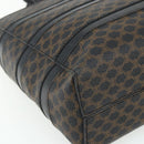 CELINE Macadam Canvas Tote Bag PVC Leather Black Gold Auth 177820-13