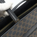 CELINE Macadam Canvas Tote Bag PVC Leather Black Gold Auth 177820-14