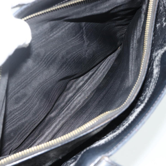 CELINE Macadam Canvas Tote Bag PVC Leather Black Gold Auth 177820