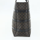 CELINE Macadam Canvas Tote Bag PVC Leather Black Gold Auth 177820-4