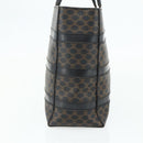 CELINE Macadam Canvas Tote Bag PVC Leather Black Gold Auth 177820-5