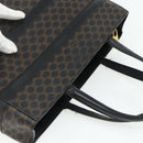 CELINE Macadam Canvas Tote Bag PVC Leather Black Gold Auth 177820-6