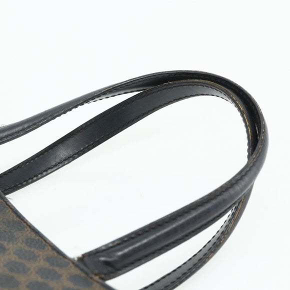 CELINE Macadam Canvas Tote Bag PVC Leather Black Gold Auth 177820