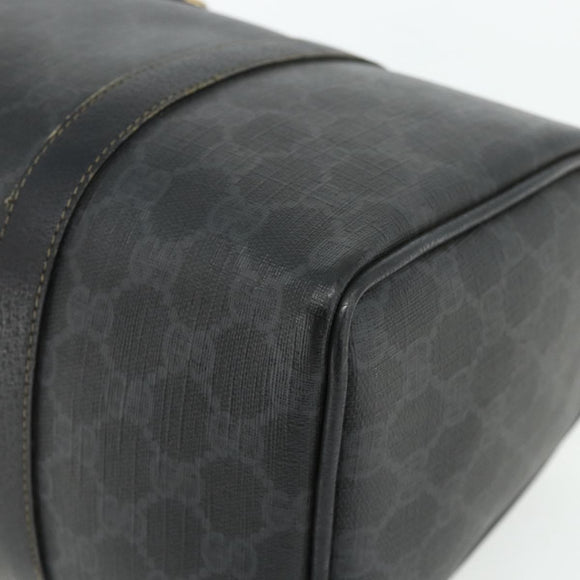 GUCCI GG Supreme Web Sherry Line Hand Bag PVC Black Gold 40 02 007 Auth 177821