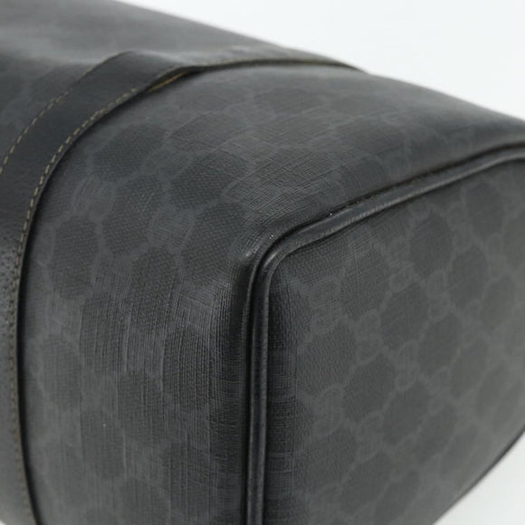 GUCCI GG Supreme Web Sherry Line Hand Bag PVC Black Gold 40 02 007 Auth 177821
