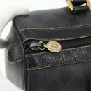 GUCCI GG Supreme Web Sherry Line Hand Bag PVC Black Gold 40 02 007 Auth 177821-15