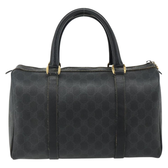 GUCCI GG Supreme Web Sherry Line Hand Bag PVC Black Gold 40 02 007 Auth 177821