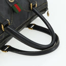 GUCCI GG Supreme Web Sherry Line Hand Bag PVC Black Gold 40 02 007 Auth 177821-7