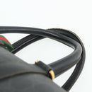 GUCCI GG Supreme Web Sherry Line Hand Bag PVC Black Gold 40 02 007 Auth 177821-8