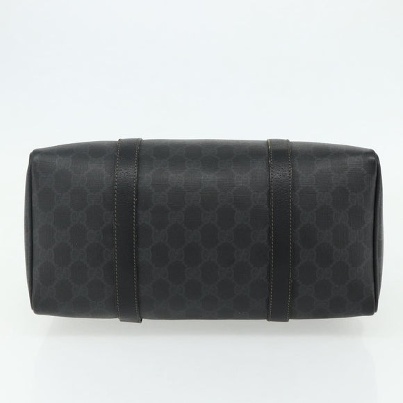 GUCCI GG Supreme Web Sherry Line Hand Bag PVC Black Gold 40 02 007 Auth 177821