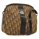 Christian Dior Trotter Canvas Shoulder Bag Brown Gold Auth 177825-1