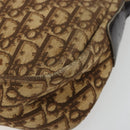 Christian Dior Trotter Canvas Shoulder Bag Brown Gold Auth 177825-9